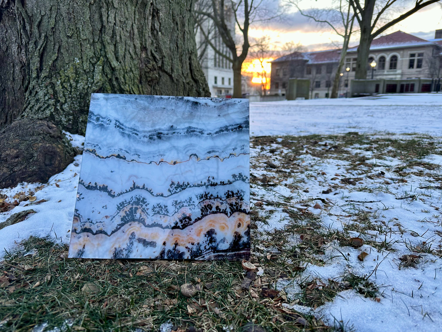 Marbled Snow - Glass: 11x11"