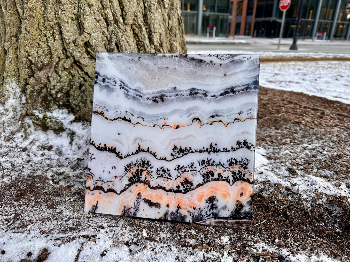 Marbled Snow - Glass: 11x11"