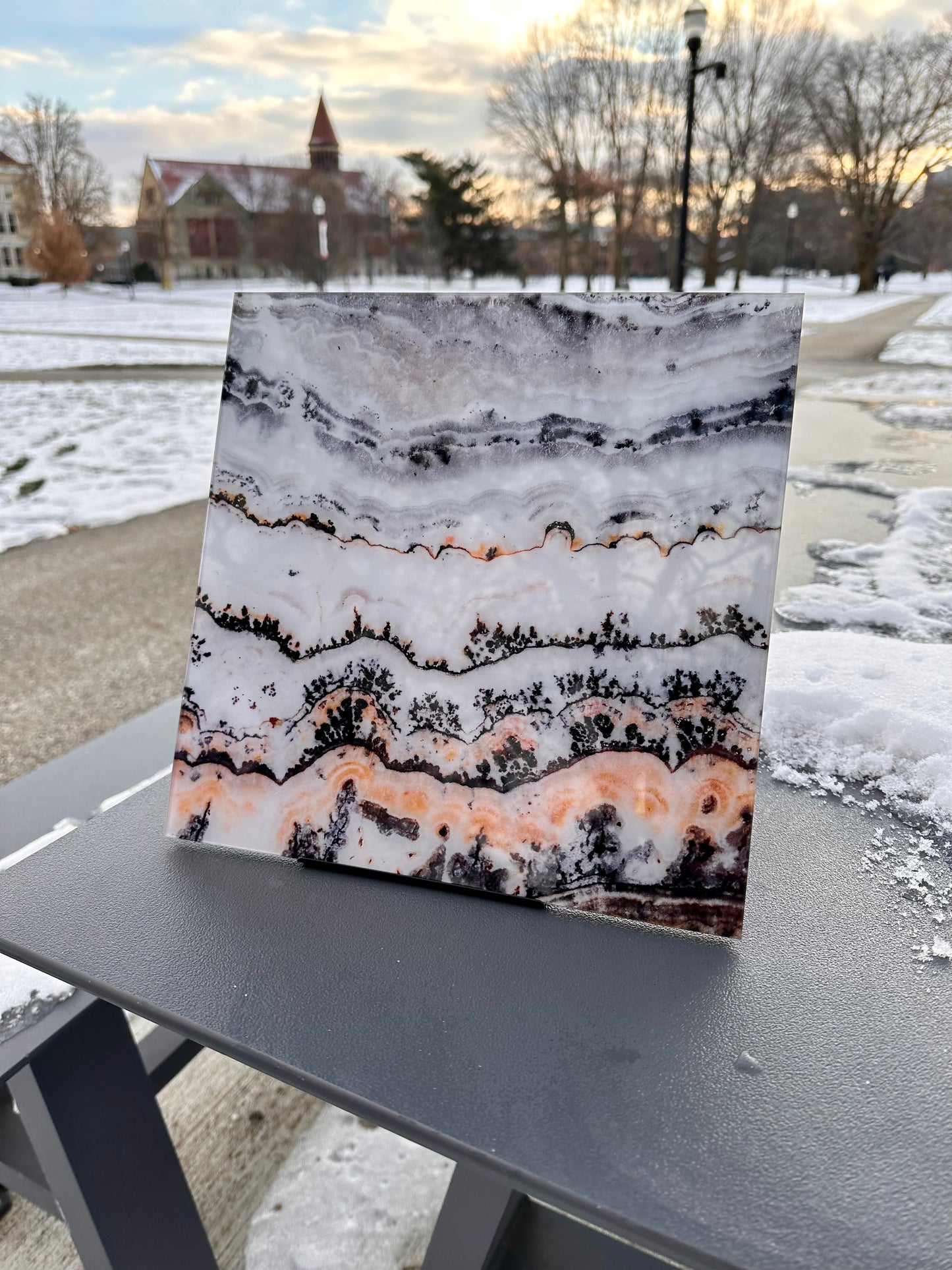 Marbled Snow - Glass: 11x11"