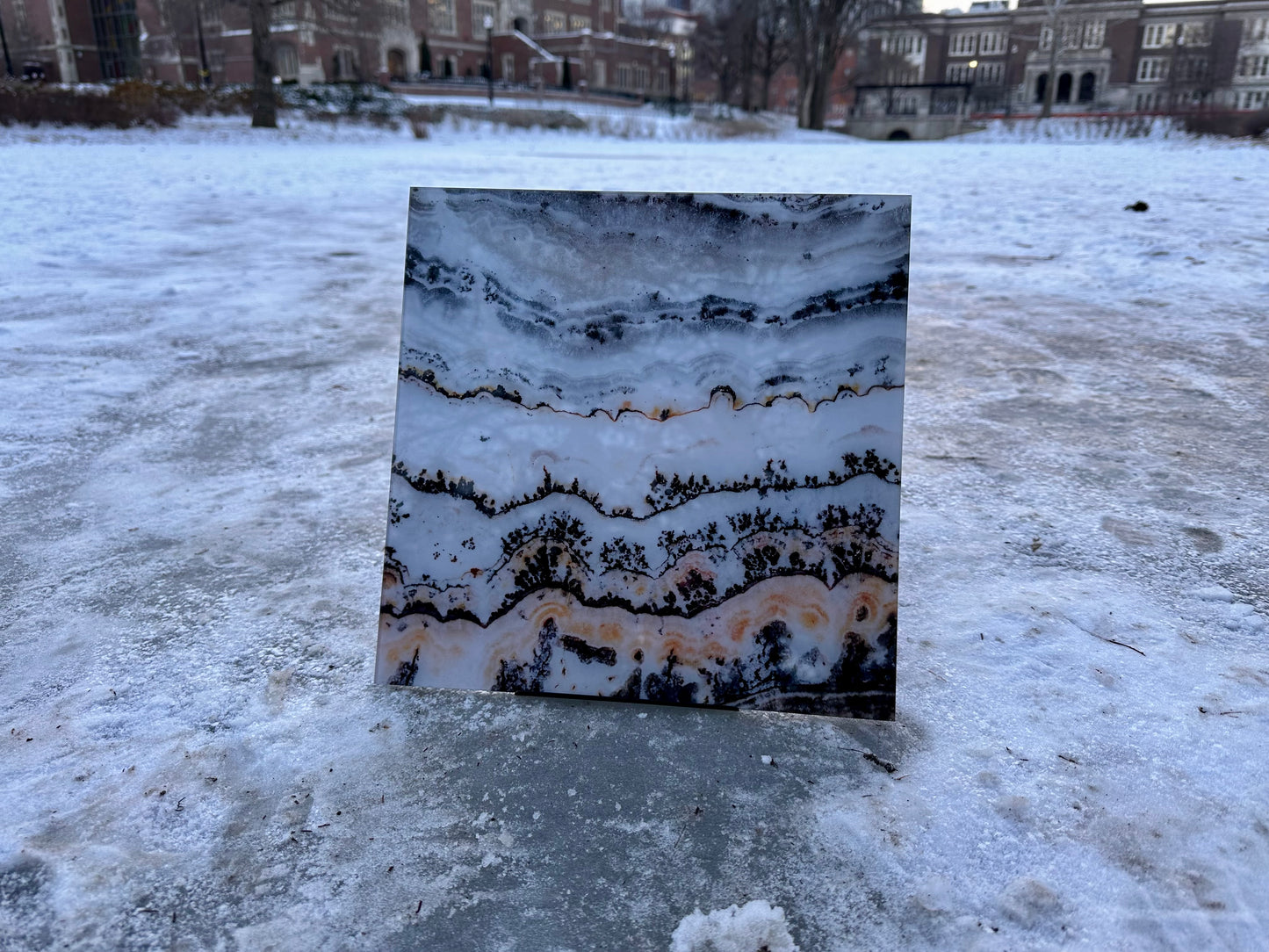 Marbled Snow - Glass: 11x11"